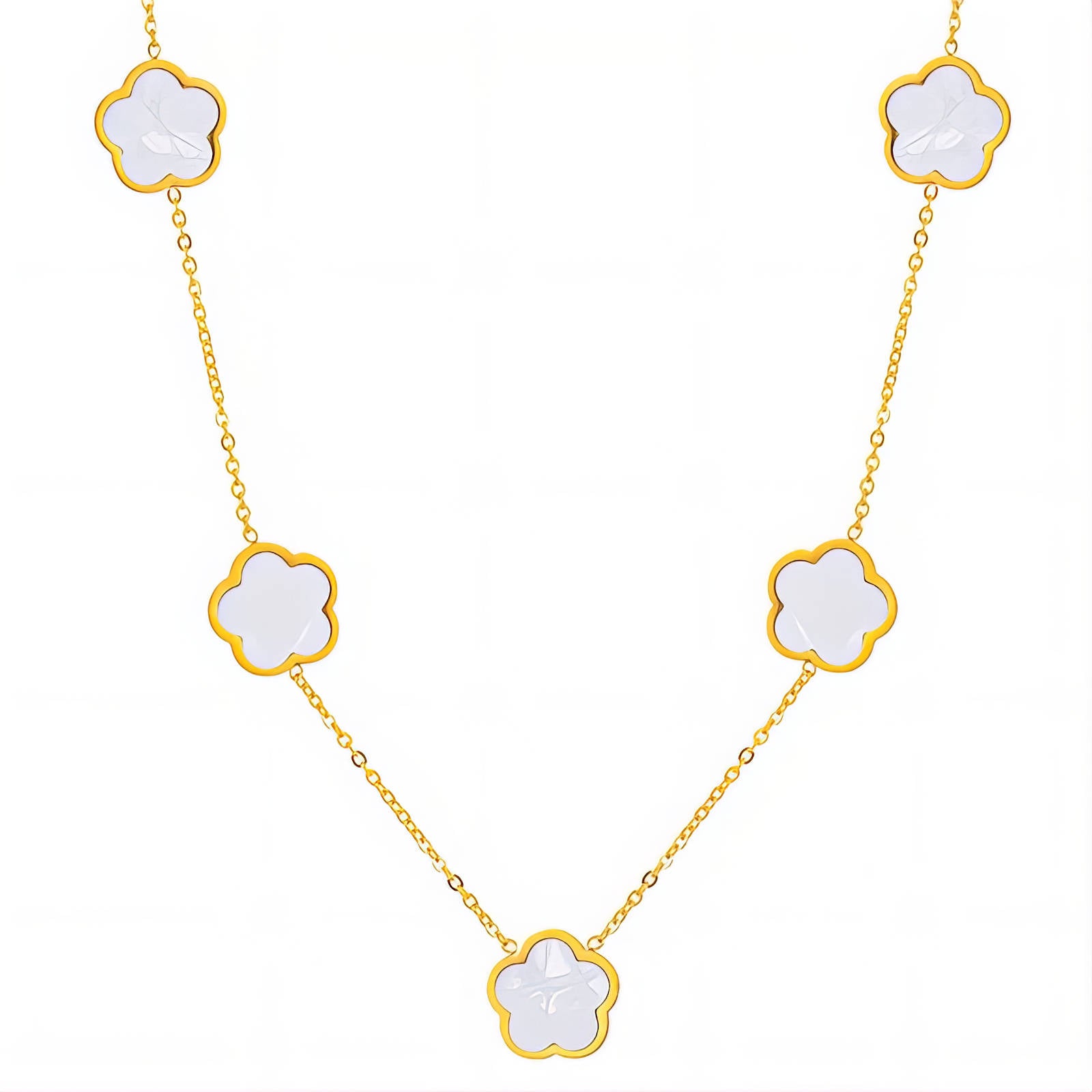 Waterproof 18K gold-plated flower meadow pendant necklace by Boho Studio