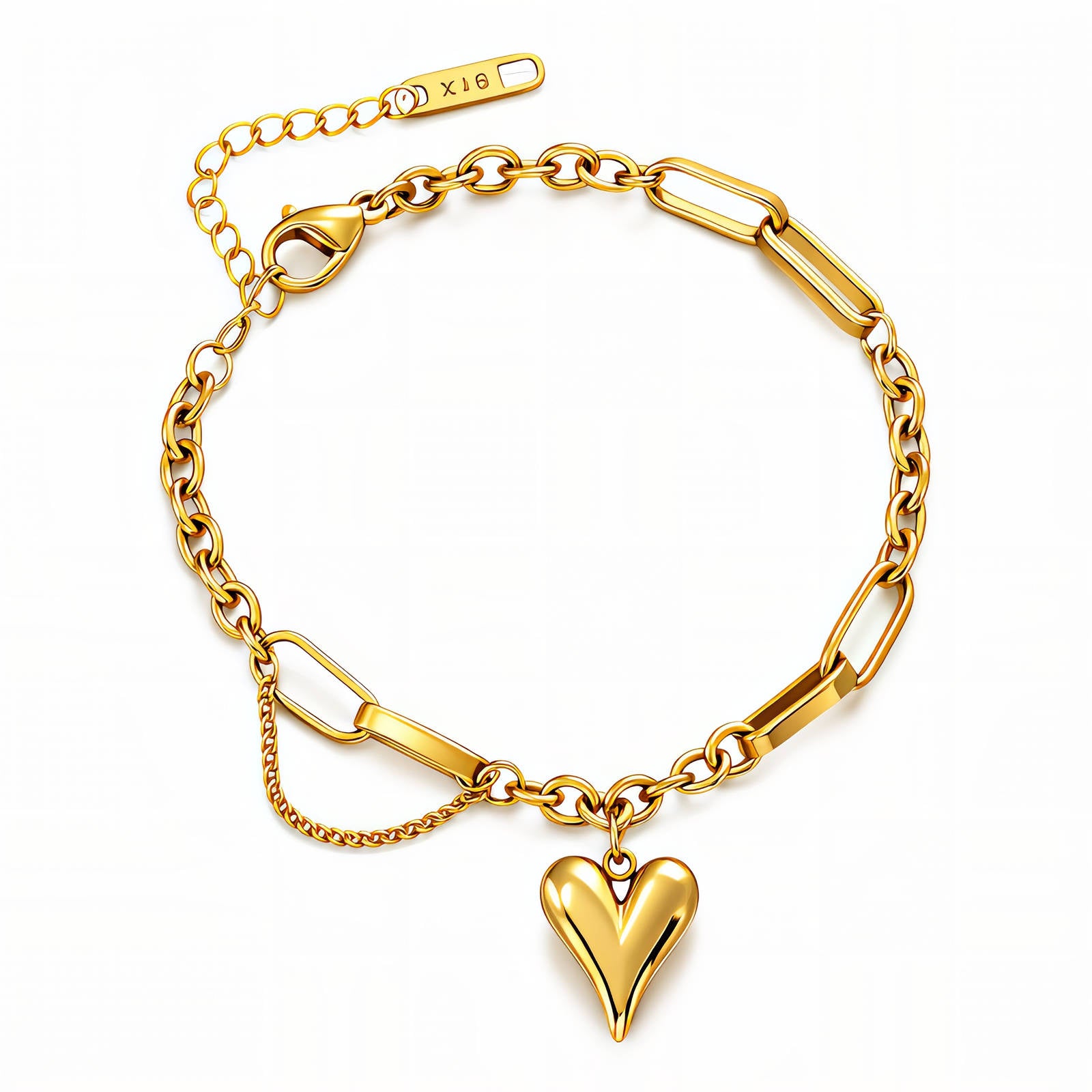 Waterproof gold heart bracelet by Boho Studio