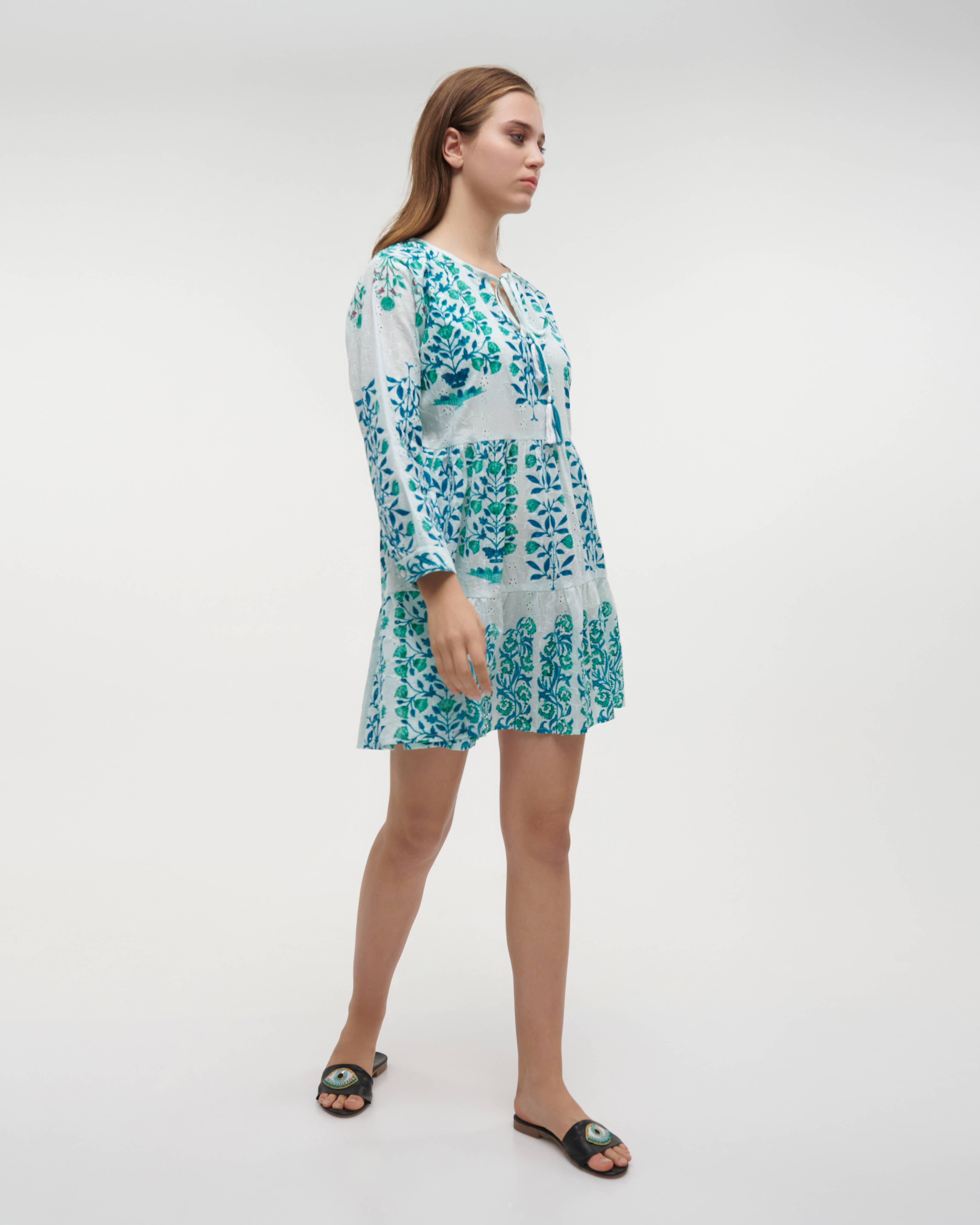 Boho Studio Coral Reef cotton summer dress for resort wear
