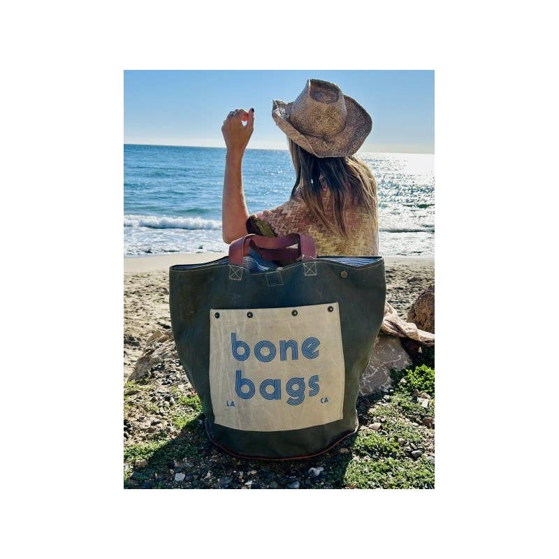 Boho Studio Portofino retro military canvas beach bag