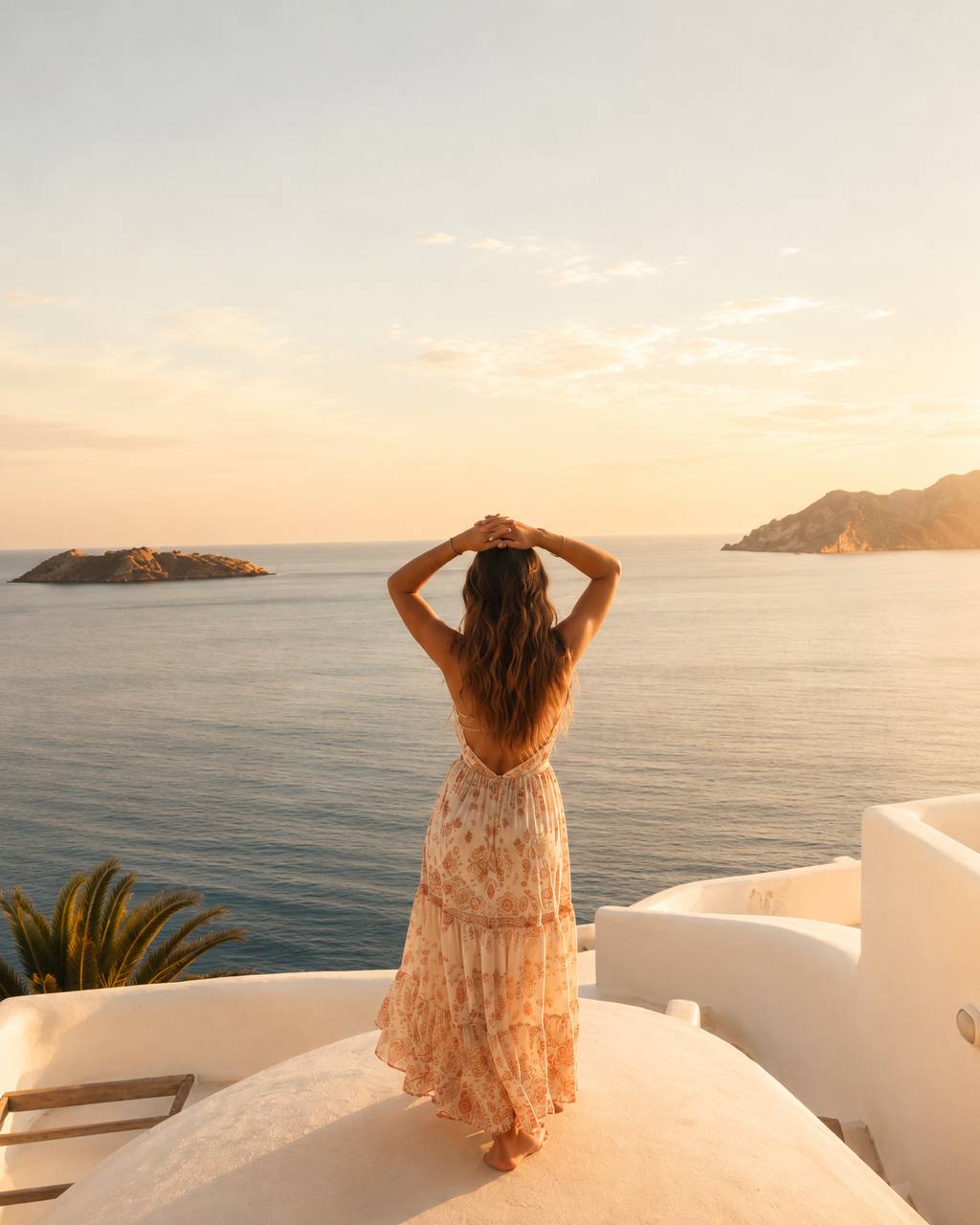 Resort essentials boho dress at sunset by the sea