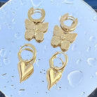 Hearts Earrings, 18K Gold Plated Steel