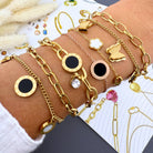 Flower Meadow Bracelet, 18K Gold Plated Steel