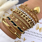 Bracelet, 18K Gold Plated Steel