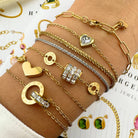 Bracelet, 18K Gold Plated Steel
