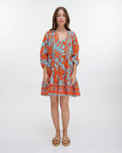 Boho Studio Santorini Sunset cotton kaftan for resort wear