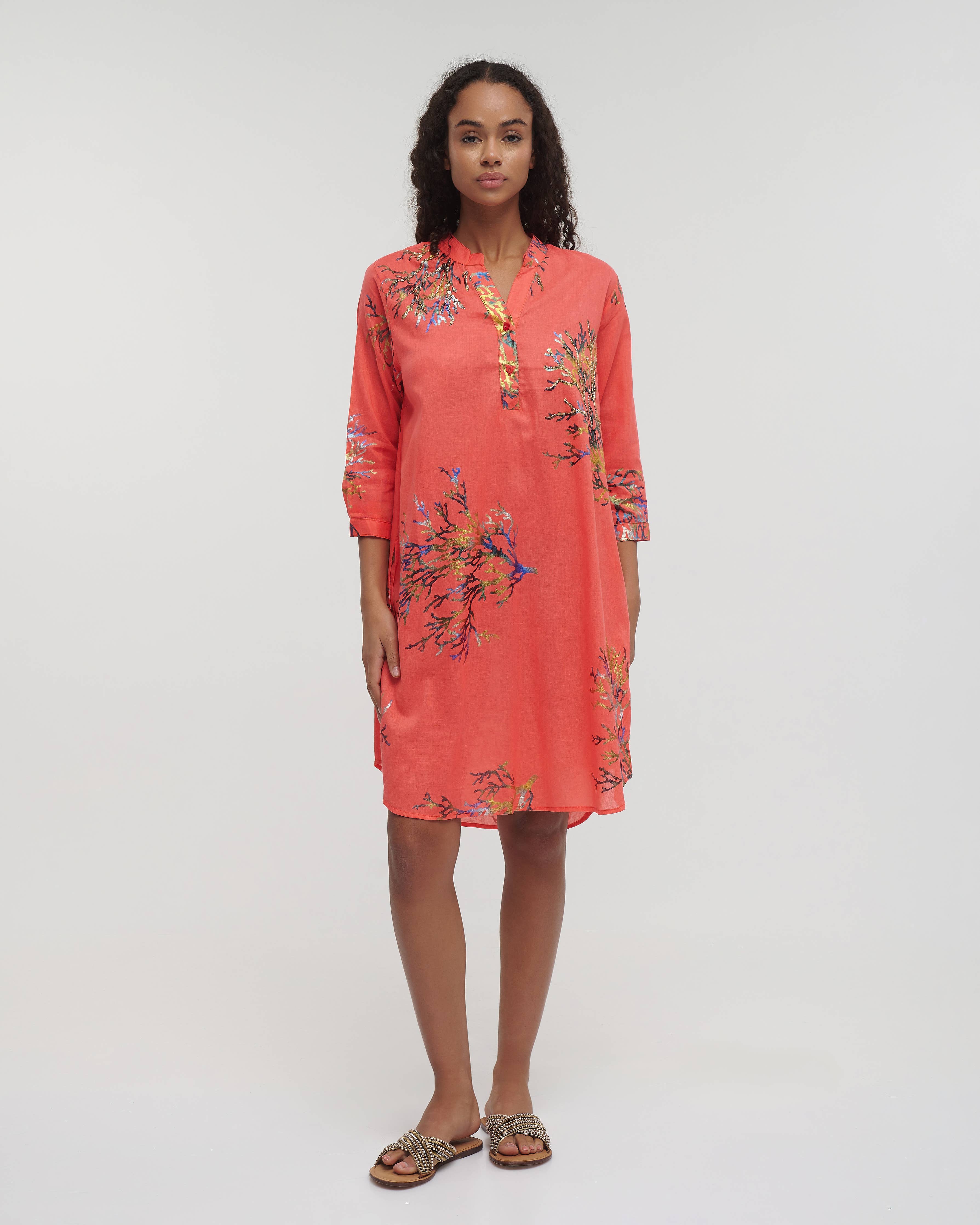 Boho Studio Baska short cotton summer dress for resort wear