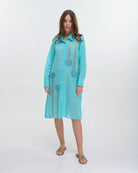 Boho Studio powder blue cotton resort tunic