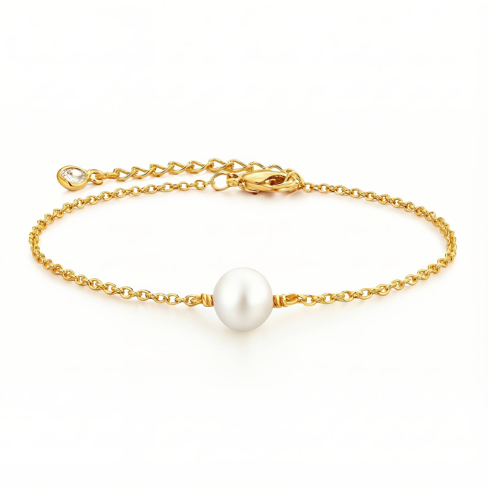 Waterproof gold pearl chain bracelet by Boho Studio