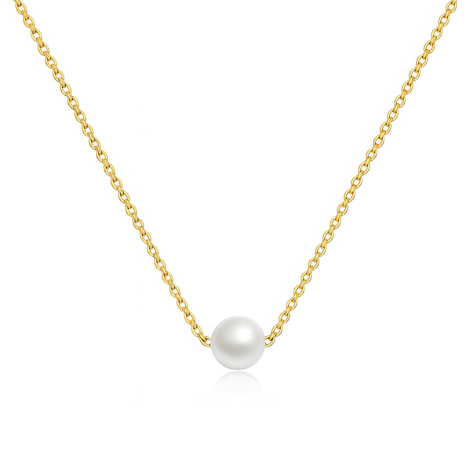 Waterproof 18K gold-plated necklace with imitation pearls by Boho Studio