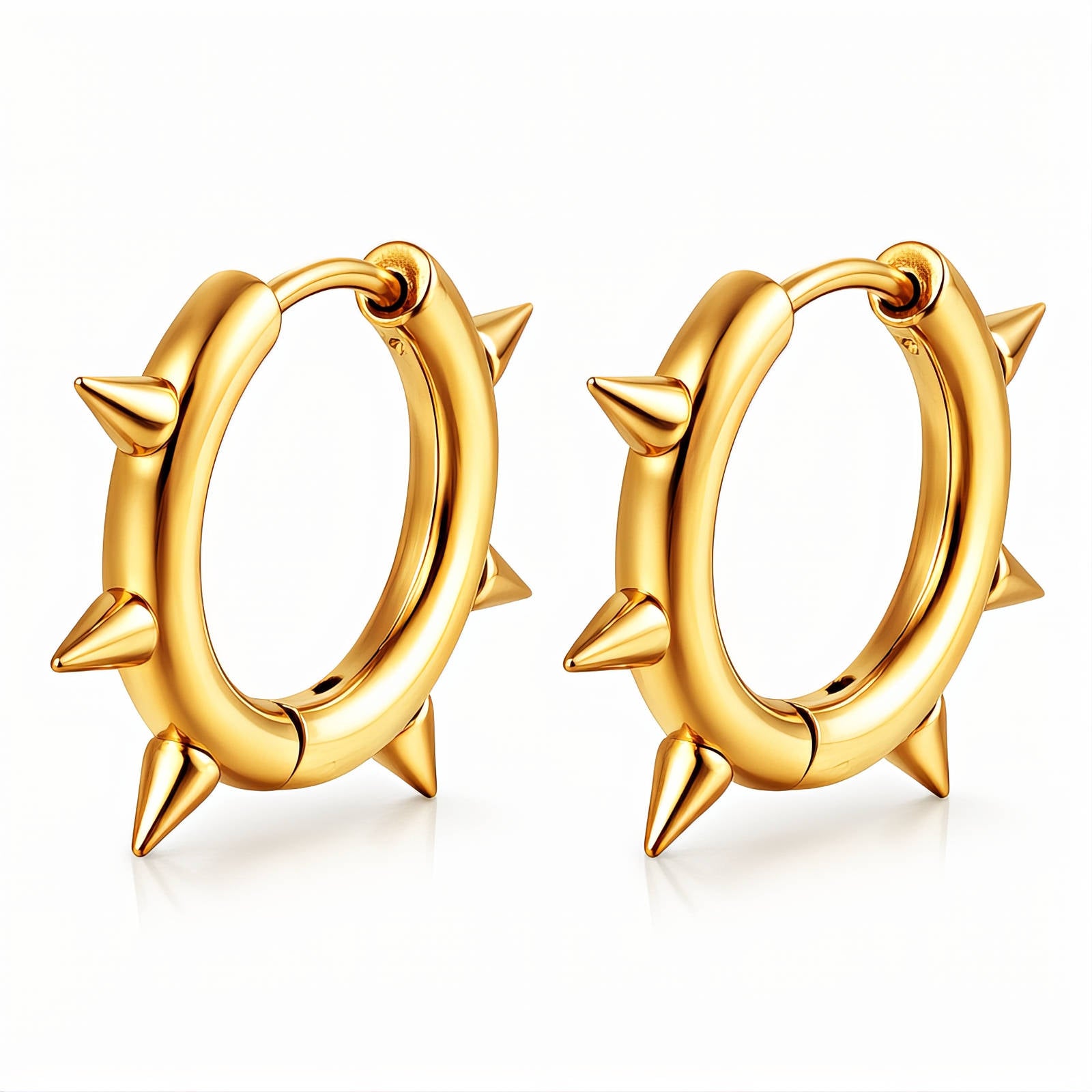 Waterproof gold mini huggie hoop earrings by Boho Studio