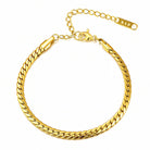 Waterproof gold thin chain bracelet for beach and everyday wear by Boho Studio
