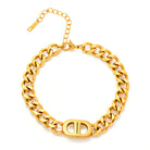 Waterproof 18K gold-plated flat chain bracelet by Boho Studio