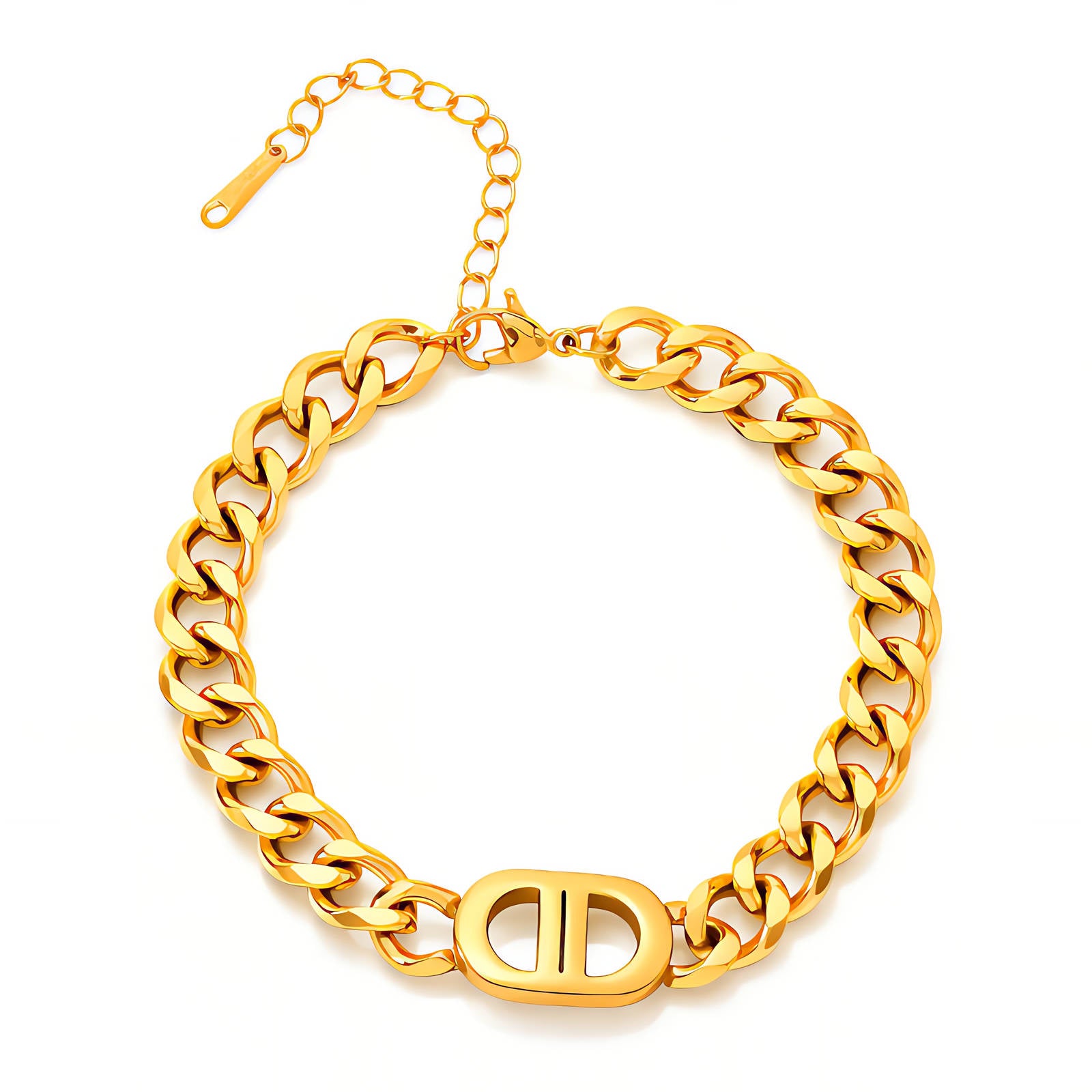 Waterproof 18K gold-plated flat chain bracelet by Boho Studio