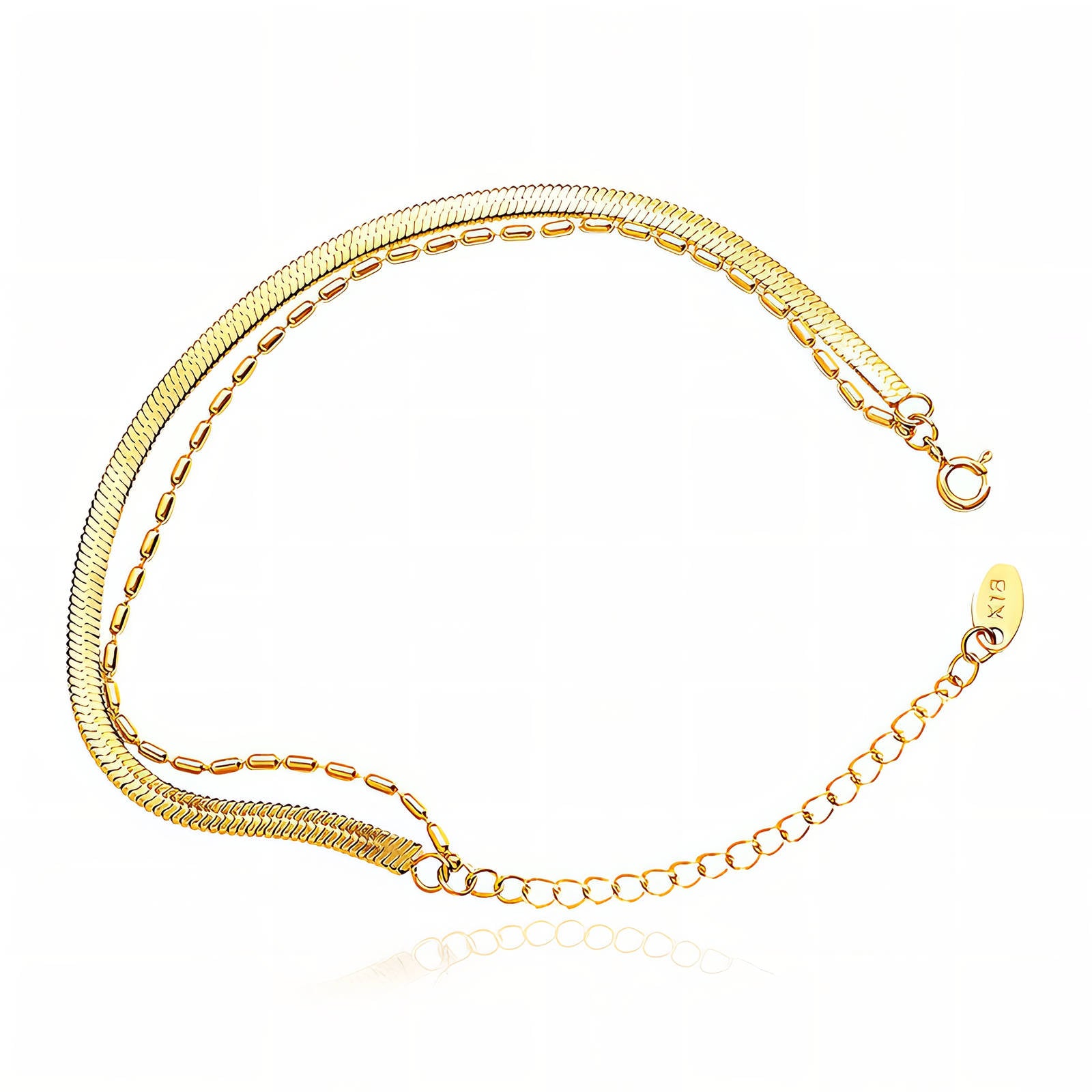 Waterproof gold chain anklet for beach and summer wear by Boho Studio