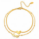 Waterproof gold hearts chain anklet for beach and summer wear by Boho Studio