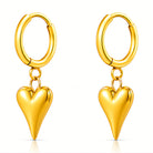 Waterproof gold hearts hoop earrings for beach and everyday wear by Boho Studio