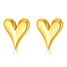 Waterproof gold hearts stud earrings for everyday wear by Boho Studio