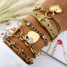Bracelet, 18K Gold Plated Steel