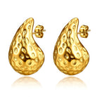 Waterproof 18K gold-plated teardrop stud earrings by Boho Studio