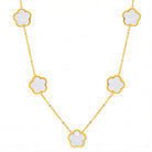 Waterproof 18K gold-plated flower meadow pendant necklace by Boho Studio