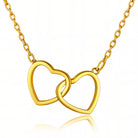 Waterproof gold hearts pendant necklace by Boho Studio