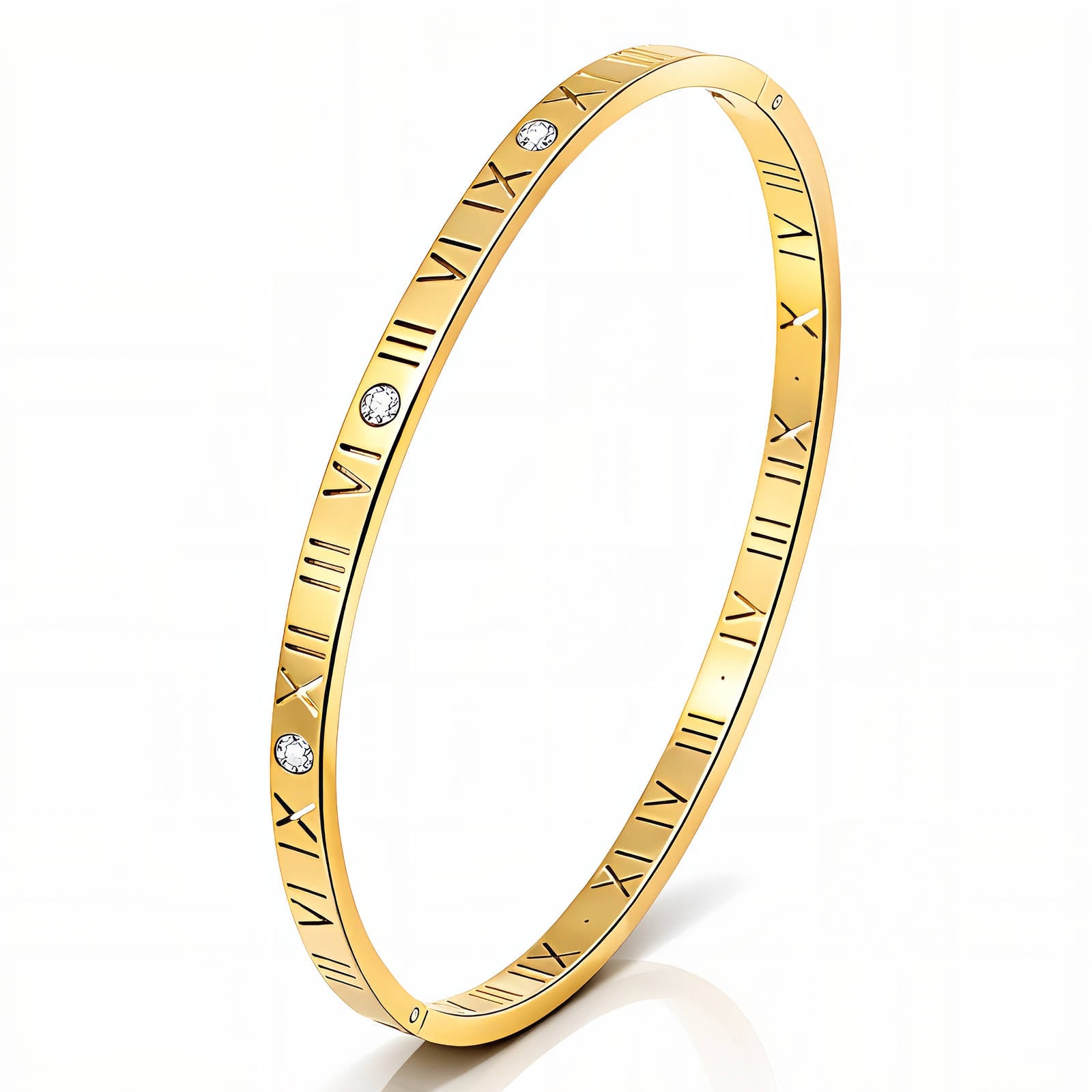 Waterproof gold cubic zirconia bangle bracelet by Boho Studio