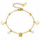 Waterproof 18K gold-plated butterfly anklet by Boho Studio