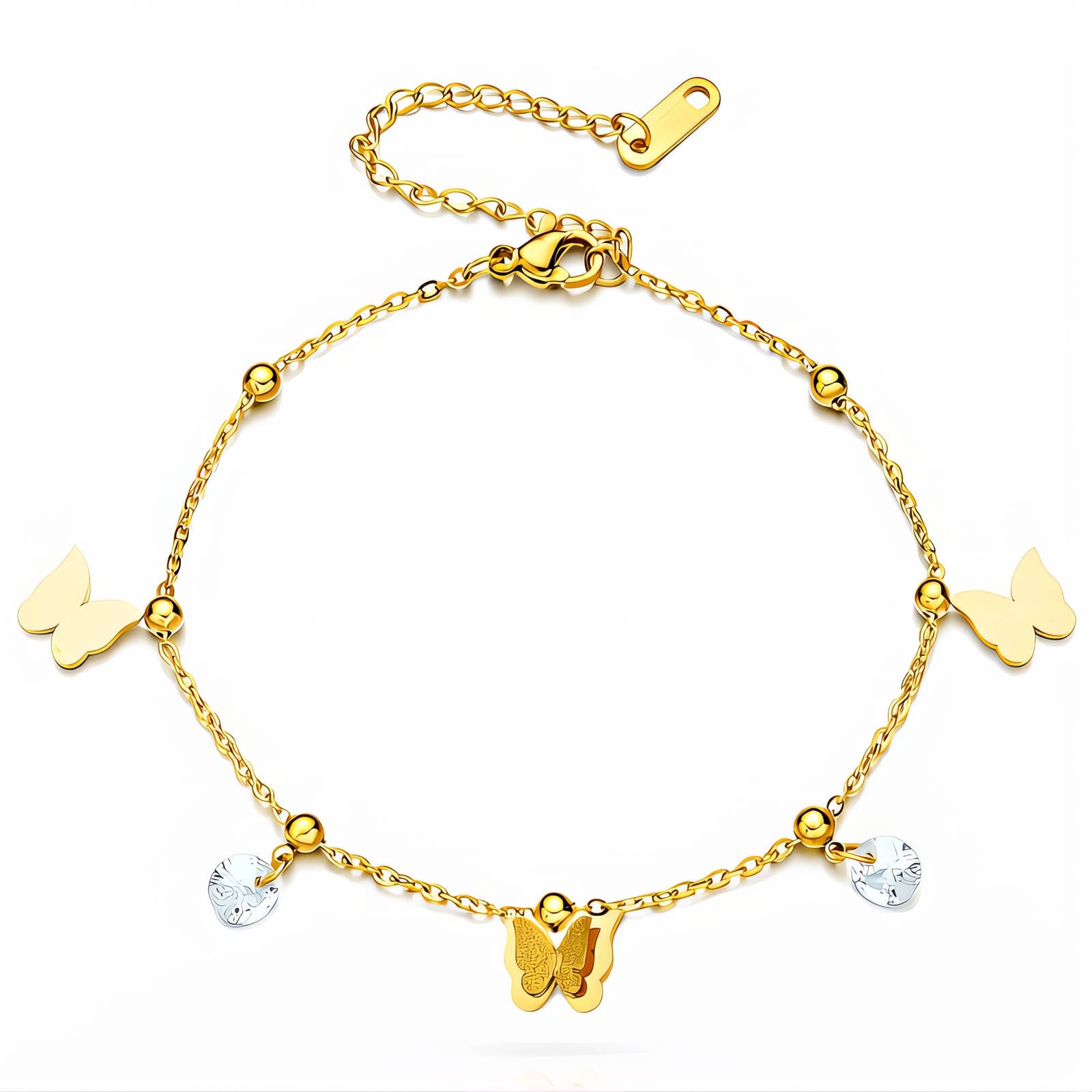 Waterproof 18K gold-plated butterfly anklet by Boho Studio