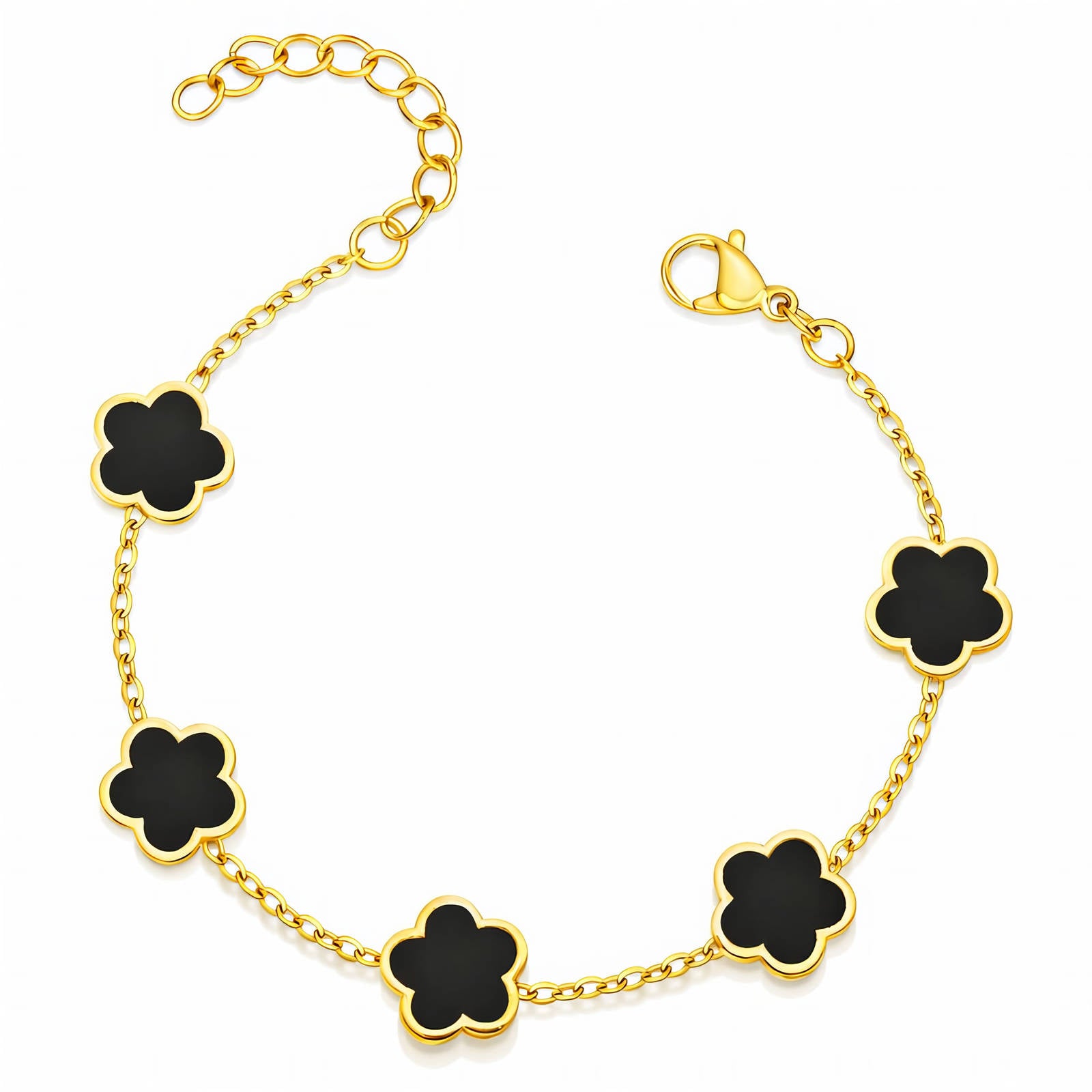 Waterproof gold flower meadow bracelet by Boho Studio