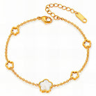 Waterproof gold flower meadow bracelet by Boho Studio