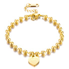 Waterproof gold hearts bracelet for beach and everyday wear by Boho Studio