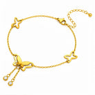 Waterproof 18K gold-plated butterfly chain anklet by Boho Studio