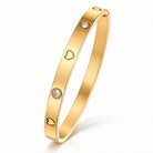 Waterproof 18K gold-plated hearts bangle by Boho Studio