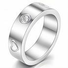Waterproof stainless steel hearts ring with cubic zirconia by Boho Studio