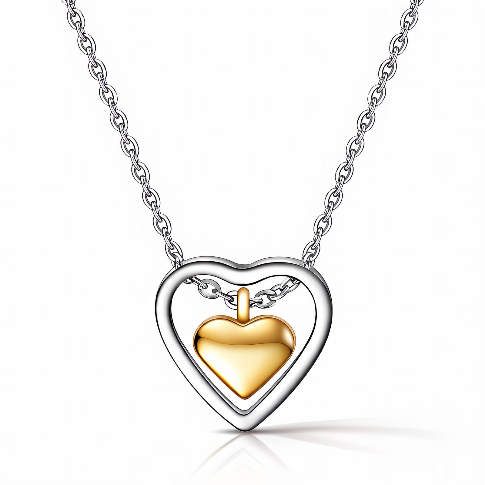 Waterproof gold hearts pendant necklace by Boho Studio