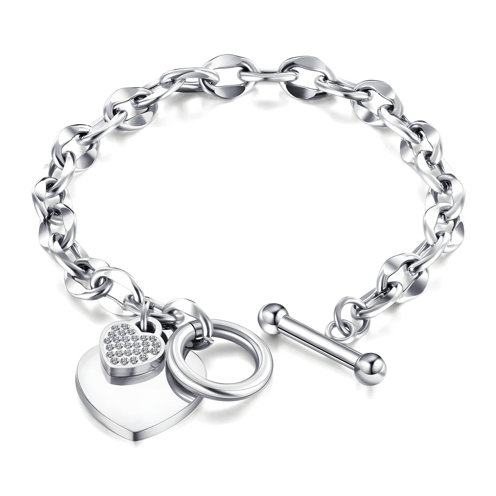 Waterproof stainless steel heart bracelet by Boho Studio