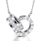 Waterproof stainless steel necklace with cubic zirconia pendant by Boho Studio