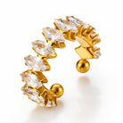 Waterproof gold ring with cubic zirconia for everyday wear by Boho Studio