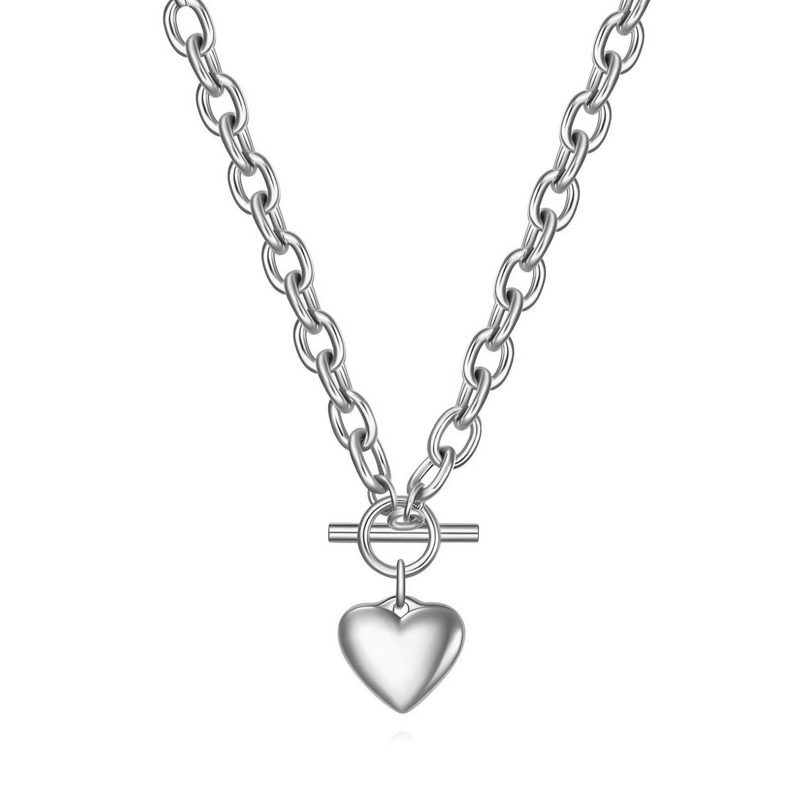 Waterproof stainless steel heart pendant necklace by Boho Studio
