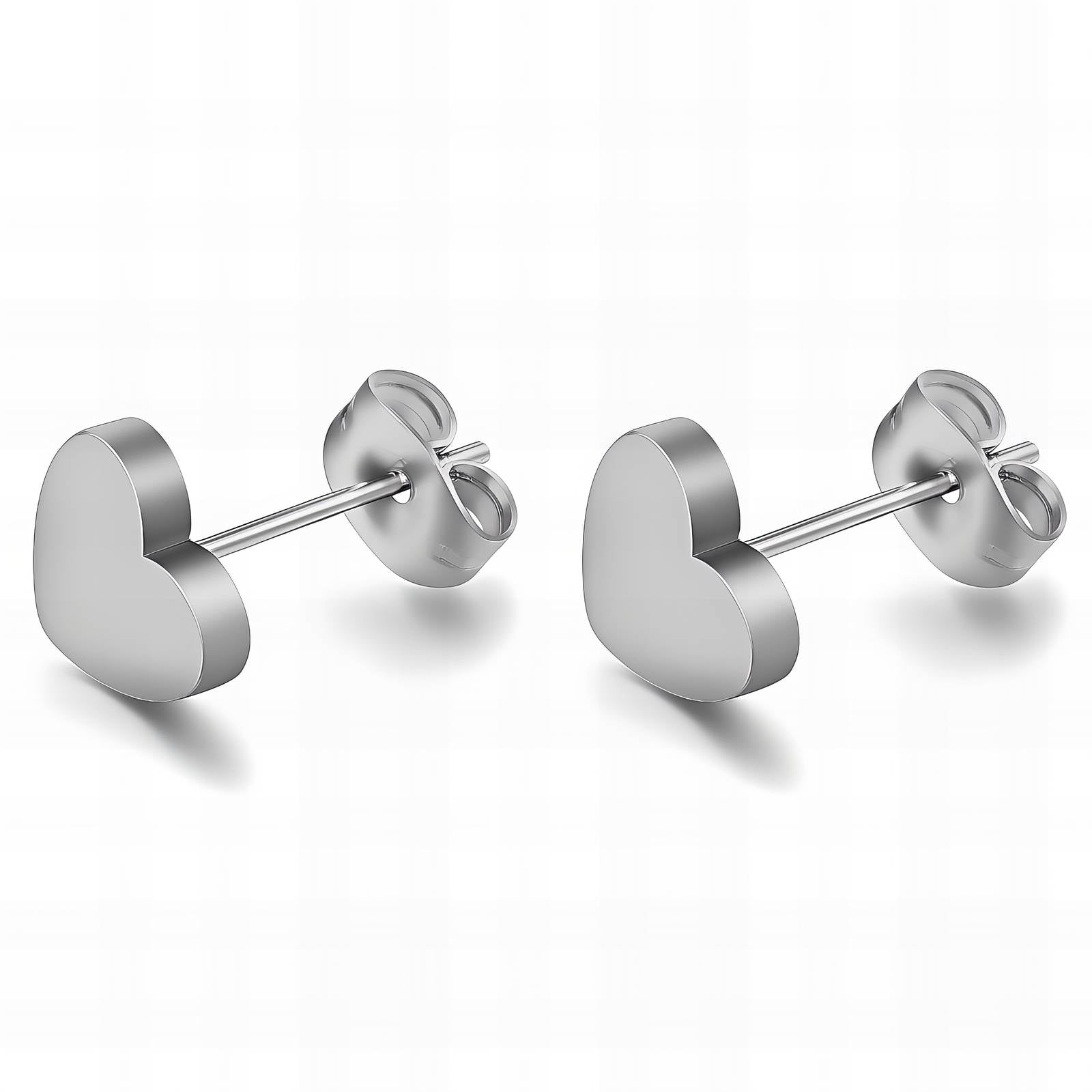 Waterproof stainless steel heart stud earrings by Boho Studio