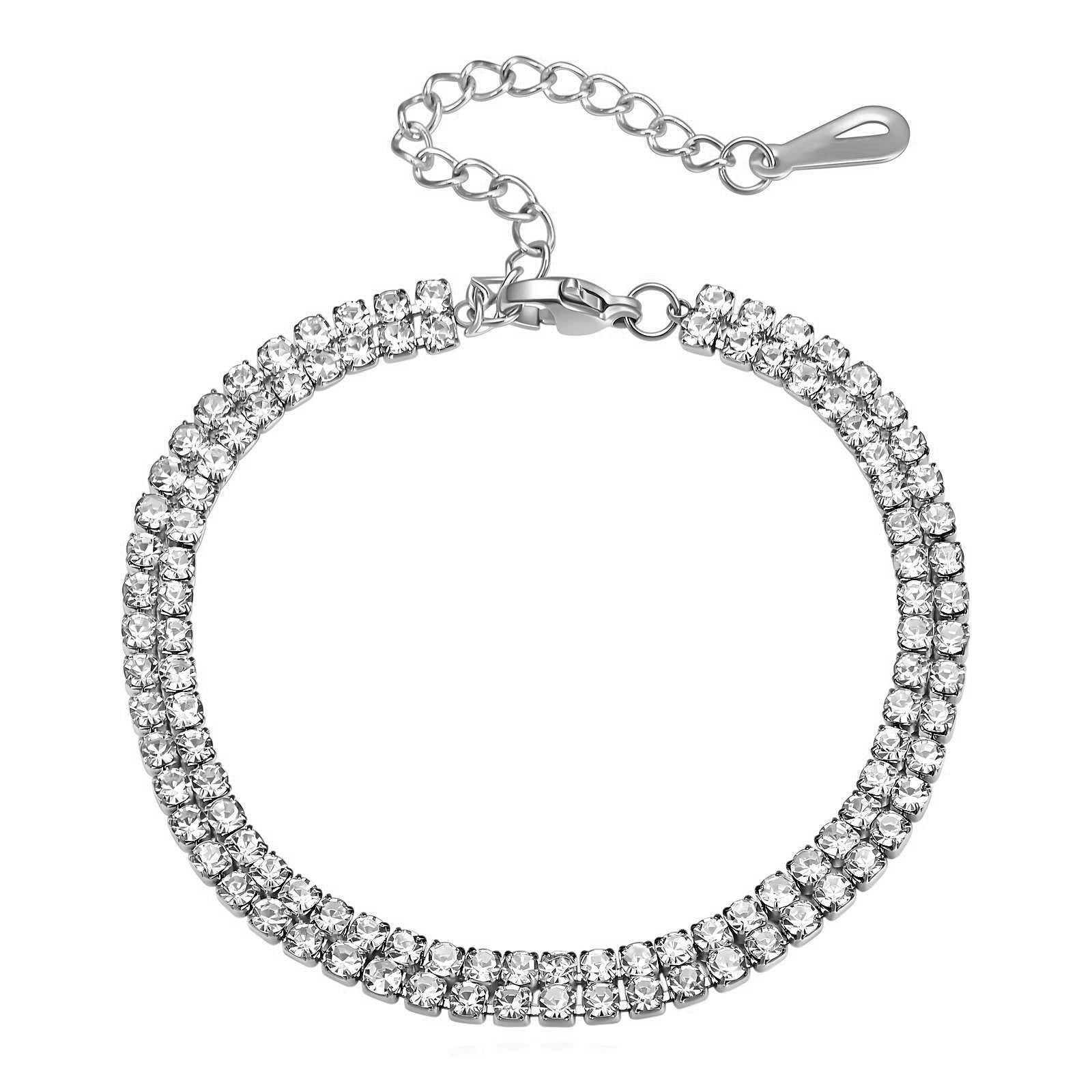 Waterproof stainless steel tennis bracelet for beach and everyday wear by Boho Studio