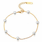 Waterproof gold pearl bracelet for beach and everyday wear by Boho Studio