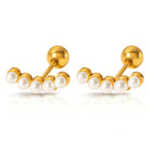 Waterproof gold pearl earrings by Boho Studio