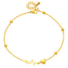 Waterproof 18K gold-plated hearts chain anklet by Boho Studio