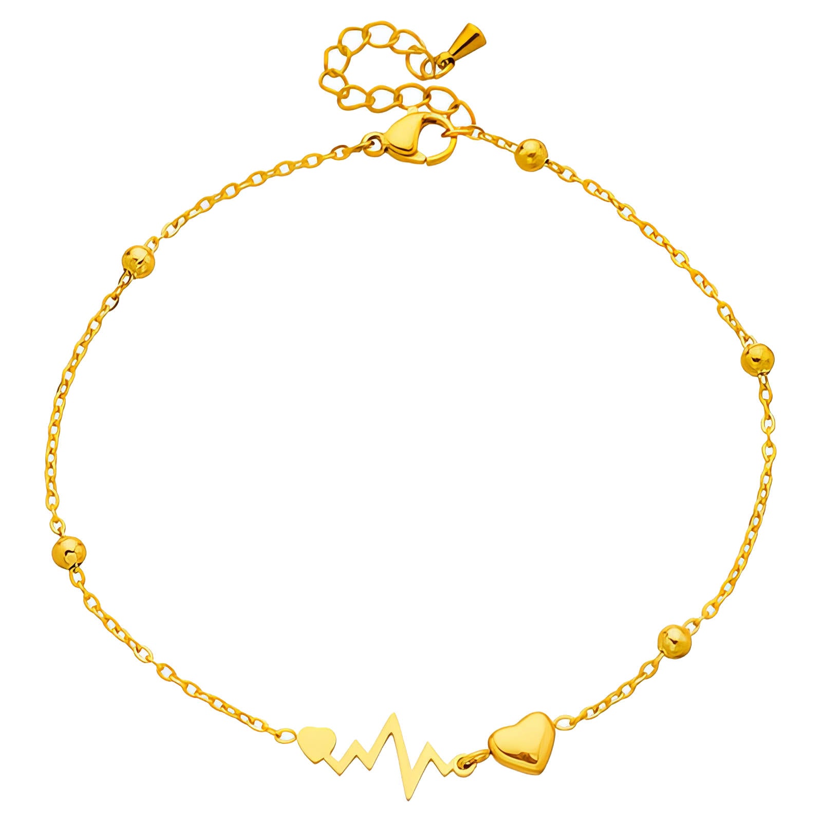 Waterproof 18K gold-plated hearts chain anklet by Boho Studio