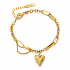 Waterproof gold heart bracelet by Boho Studio