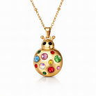 Waterproof gold ladybug pendant necklace by Boho Studio