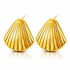 Waterproof 18K gold-plated sea motif stud earrings by Boho Studio