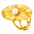 Waterproof 18K gold-plated adjustable ring by Boho Studio